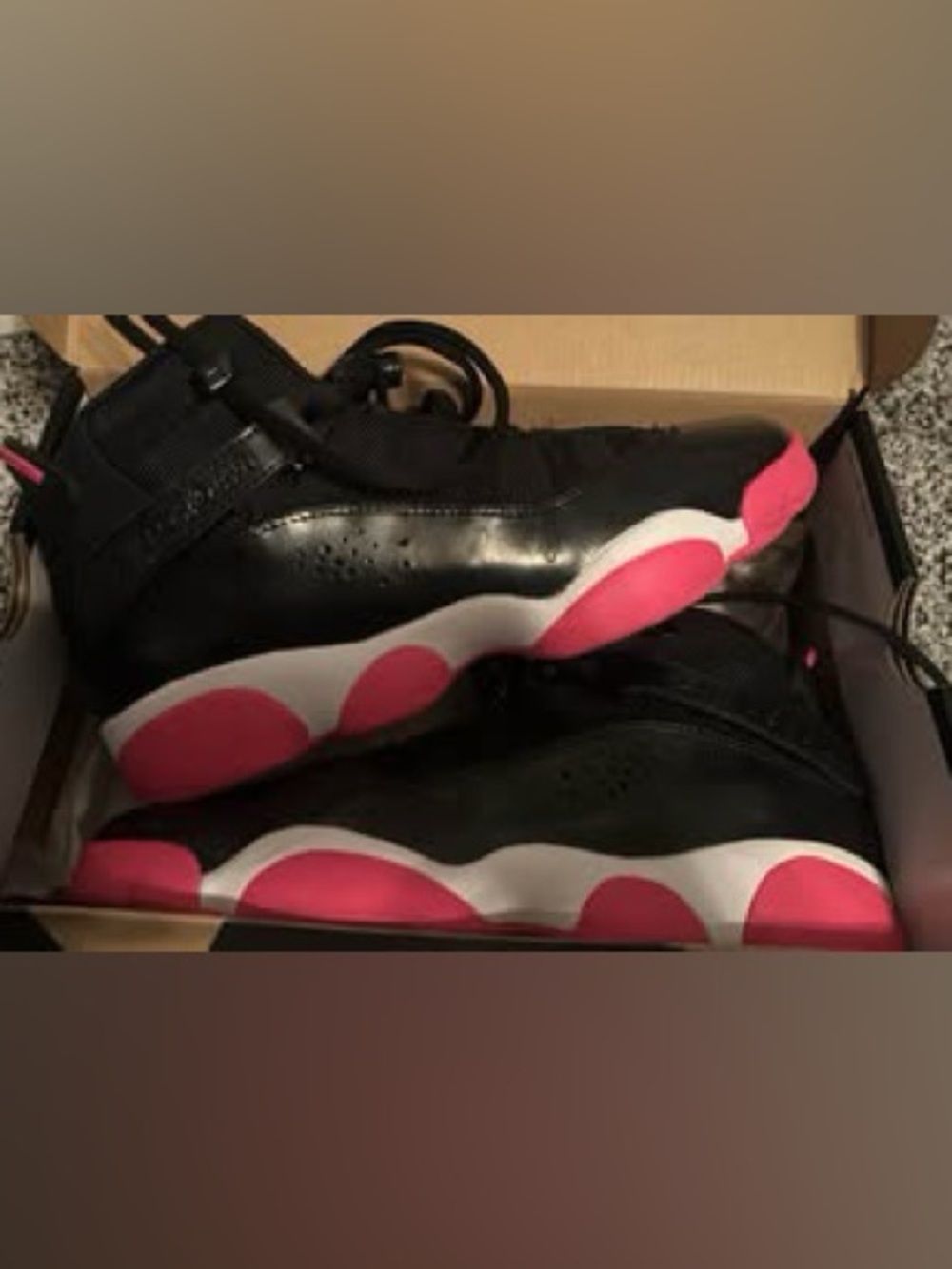 Jordan Women’s Black and Pink Athletic Sneakers